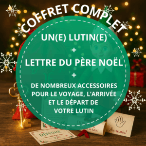 Coffret complet lutin farceur de noel, lettre du Père Noël et accessoires magiques de noel