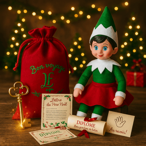 Illustration coffret complet de Noel - lutin
