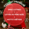 Coffret premium lutin farceur de noel, lettre du Père Noël et hotte à bêtises