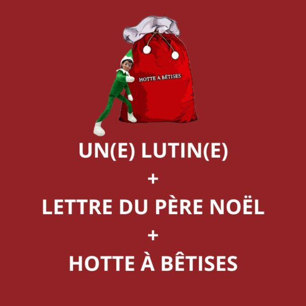 Coffret Lutin Farceur avec Lutine de Noël et Hotte à Bêtises